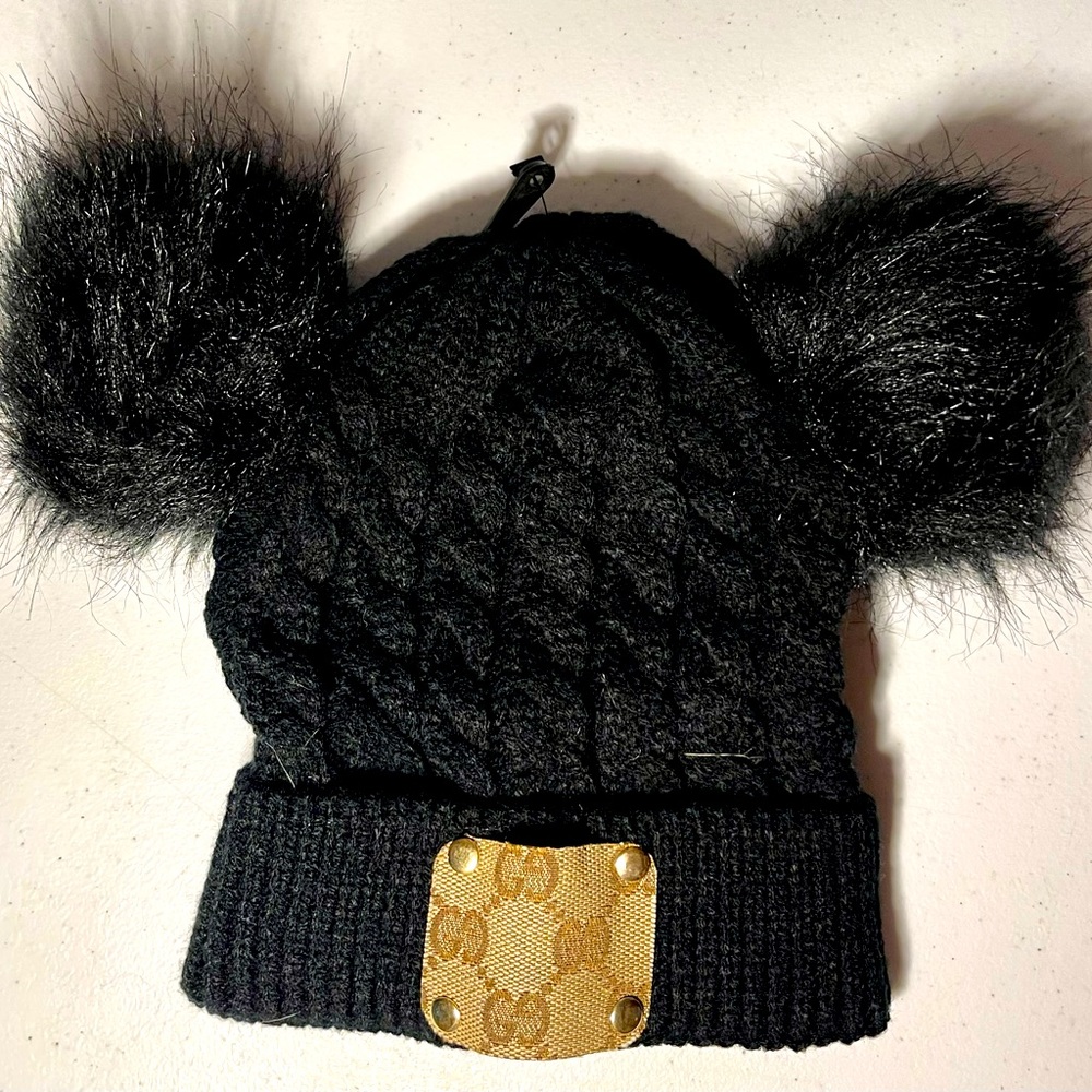 Double Pom Pom Upcycled Luxury Beanie